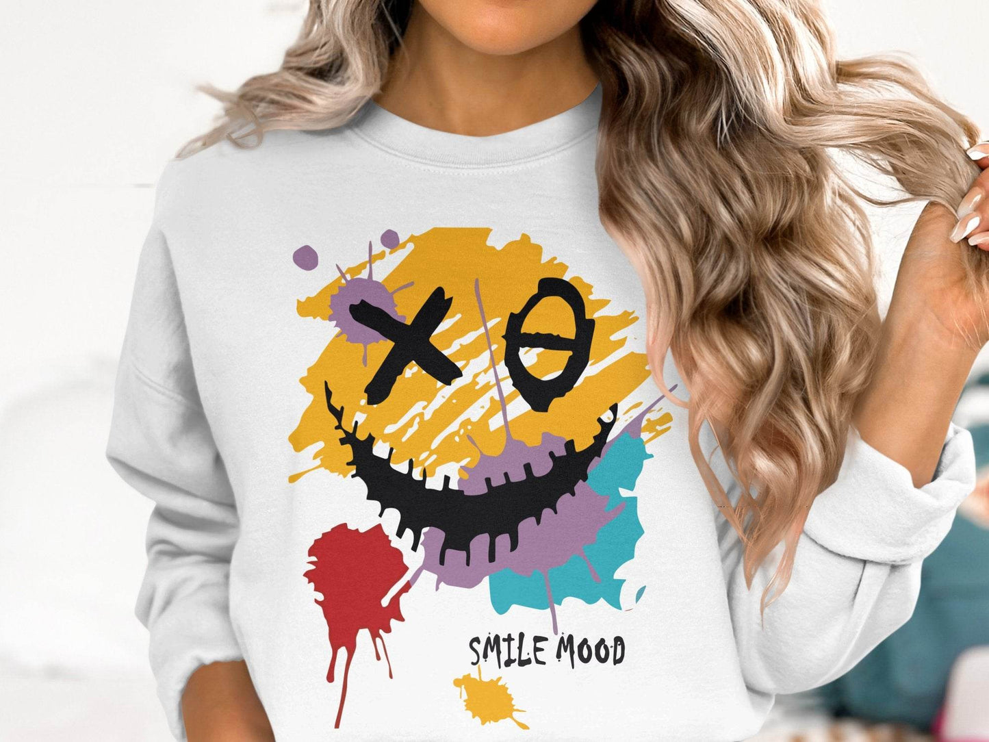 Colorful Smile Mood Abstract Art Sweater - Design & Vybe