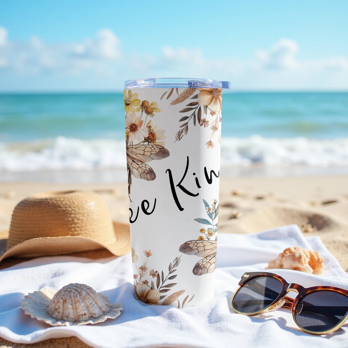 Beautiful Beach Floral Design Tumbler Drinkware product type