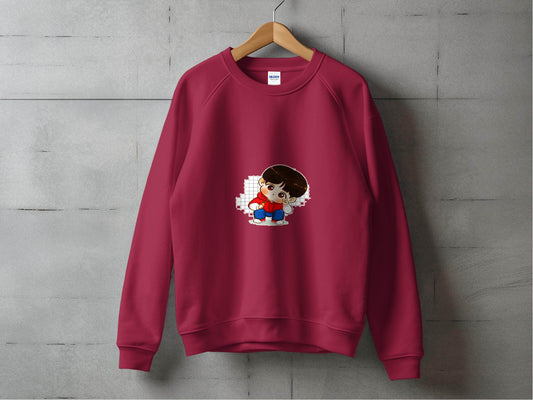 Cute Cartoon Boy In Red Hoodie Carrot in Hand Hoodie - Design & Vybe