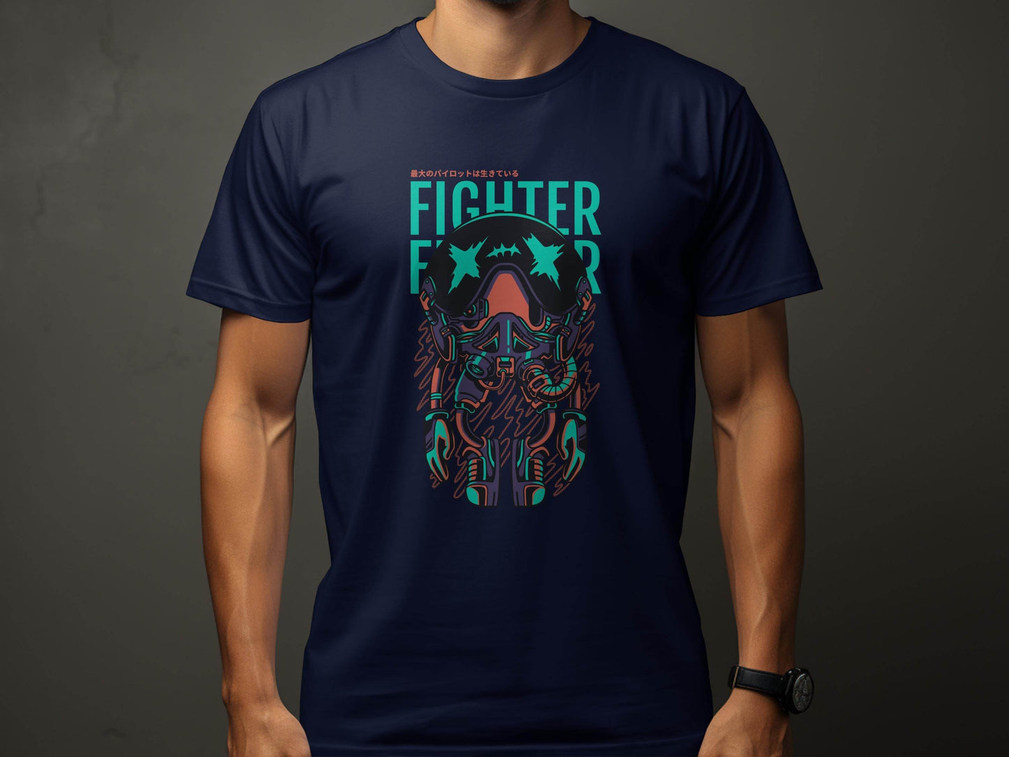 Retro Fighter Pilot Graphic SciFi Illustration T-Shirt - Design & Vybe