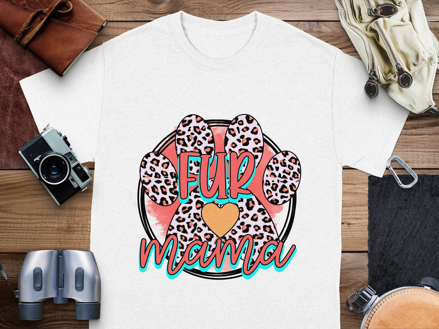 Fur Mama With Leopard Pattern Paw Print Graphic T-Shirt - Design & Vybe