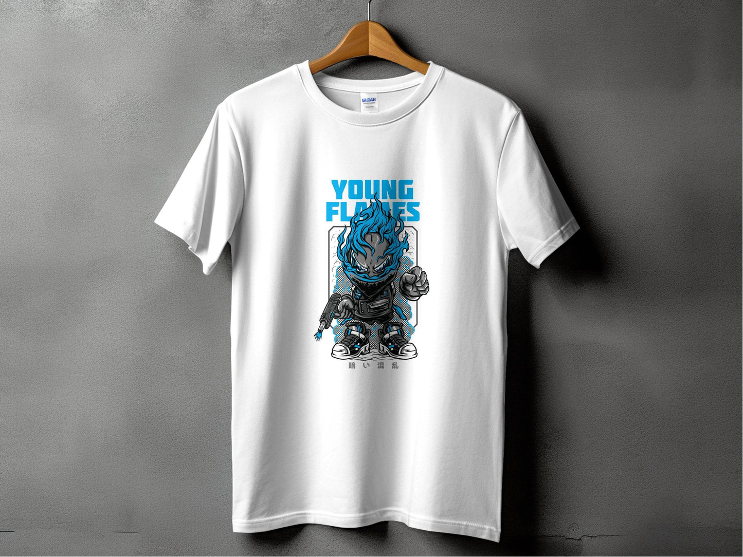 Young Flames Cartoon Style Monster Character Graphic T-Shirt - Design & Vybe