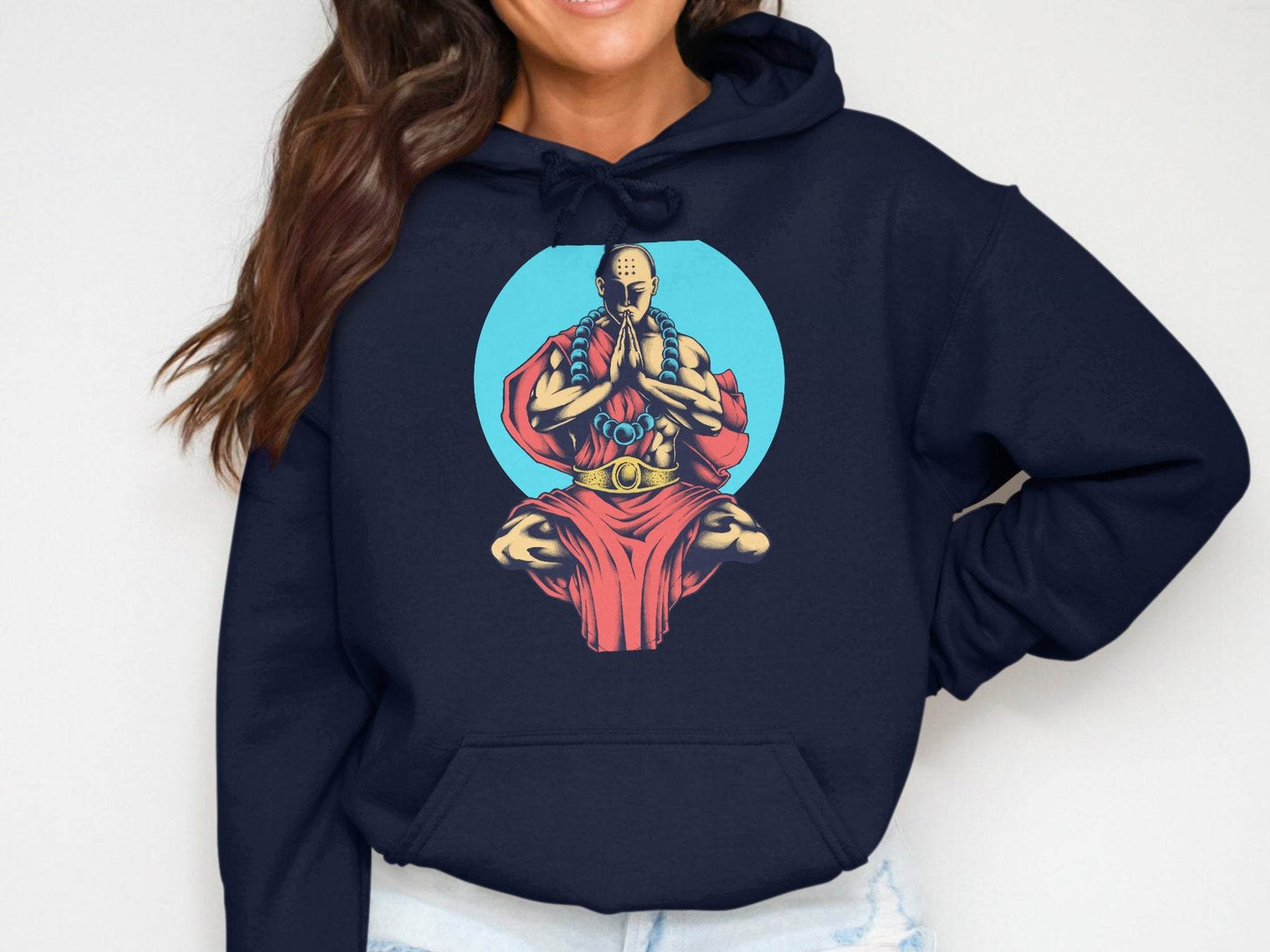 Inner Peace Meditating Monk Art Comfort Hoodie - Design & Vybe