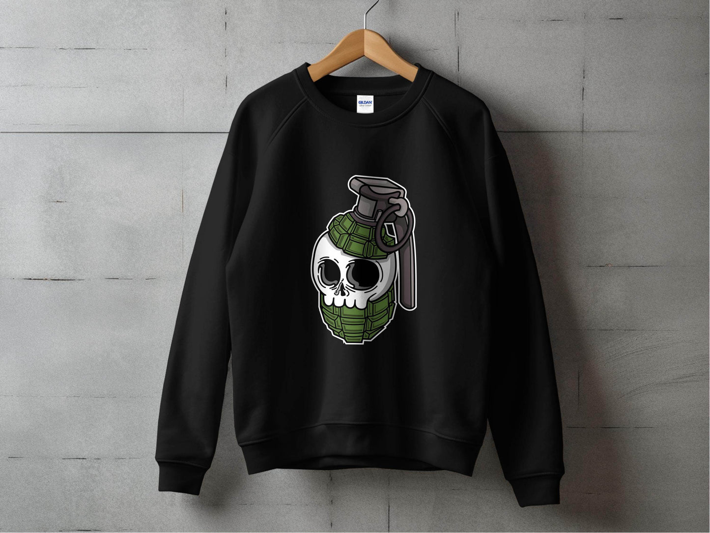 Skull Grenade Graphic Design Funny Unique Style Sweater - Design & Vybe