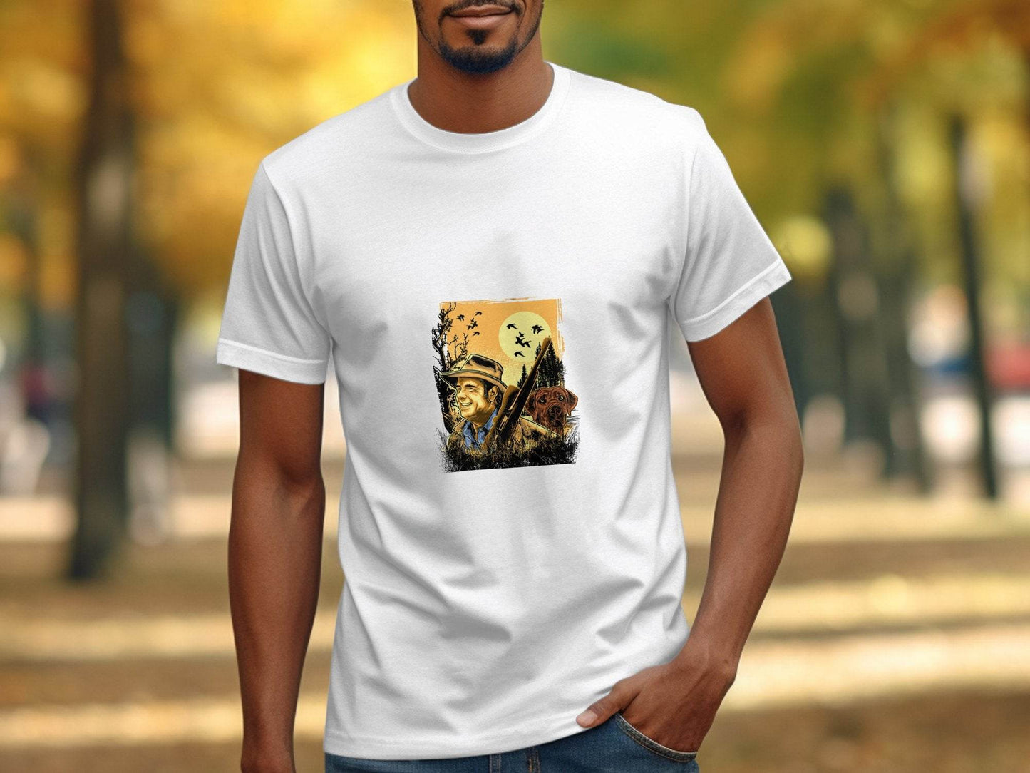 Hunter in the Wild with Loyal Dog Graphic T-Shirt - Design & Vybe