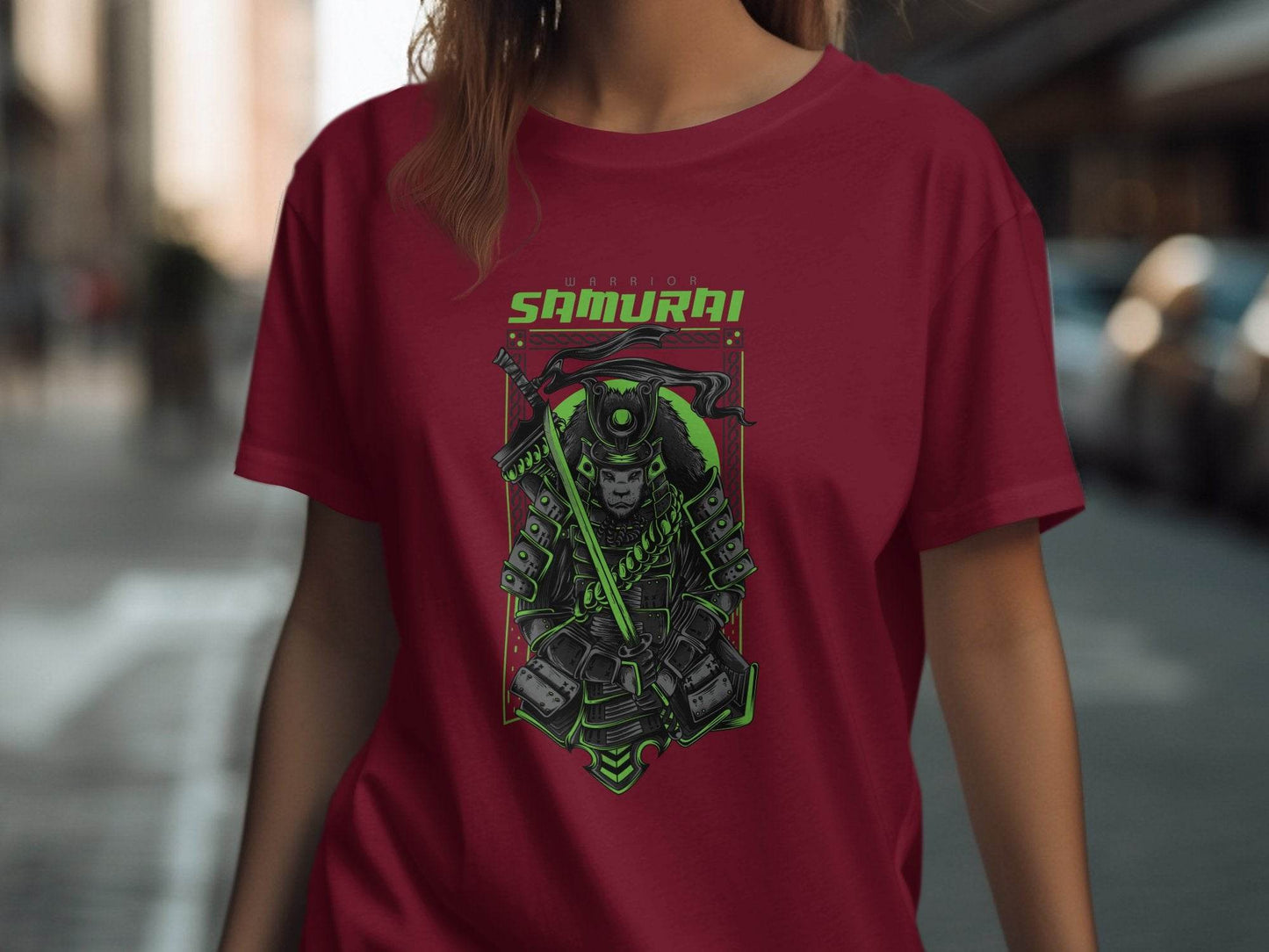 Warrior Lion Samurai Design Graphic Art T-Shirt - Design & Vybe