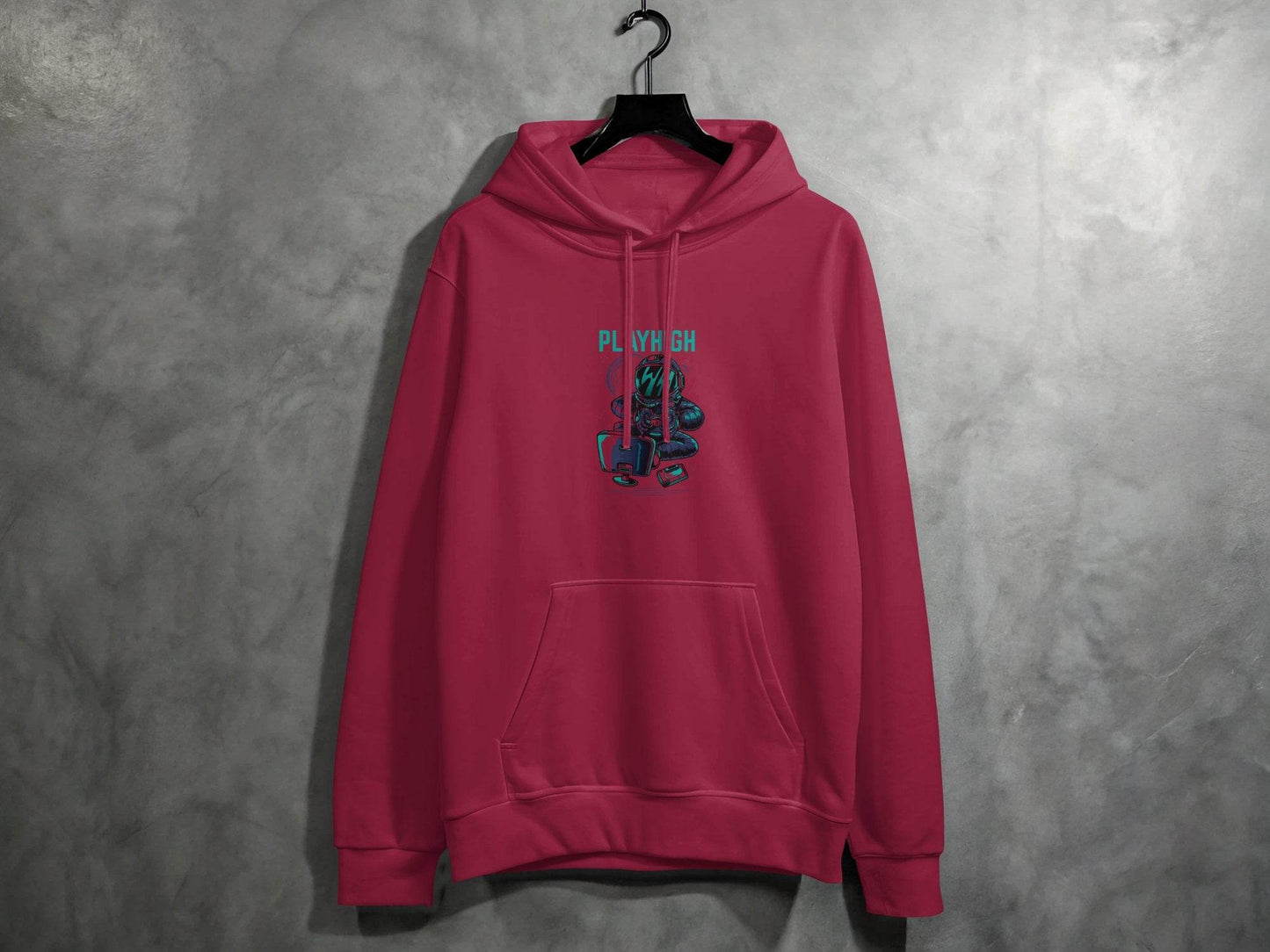 Play High Astronaut Gamer Gaming Illustration Hoodie - Design & Vybe