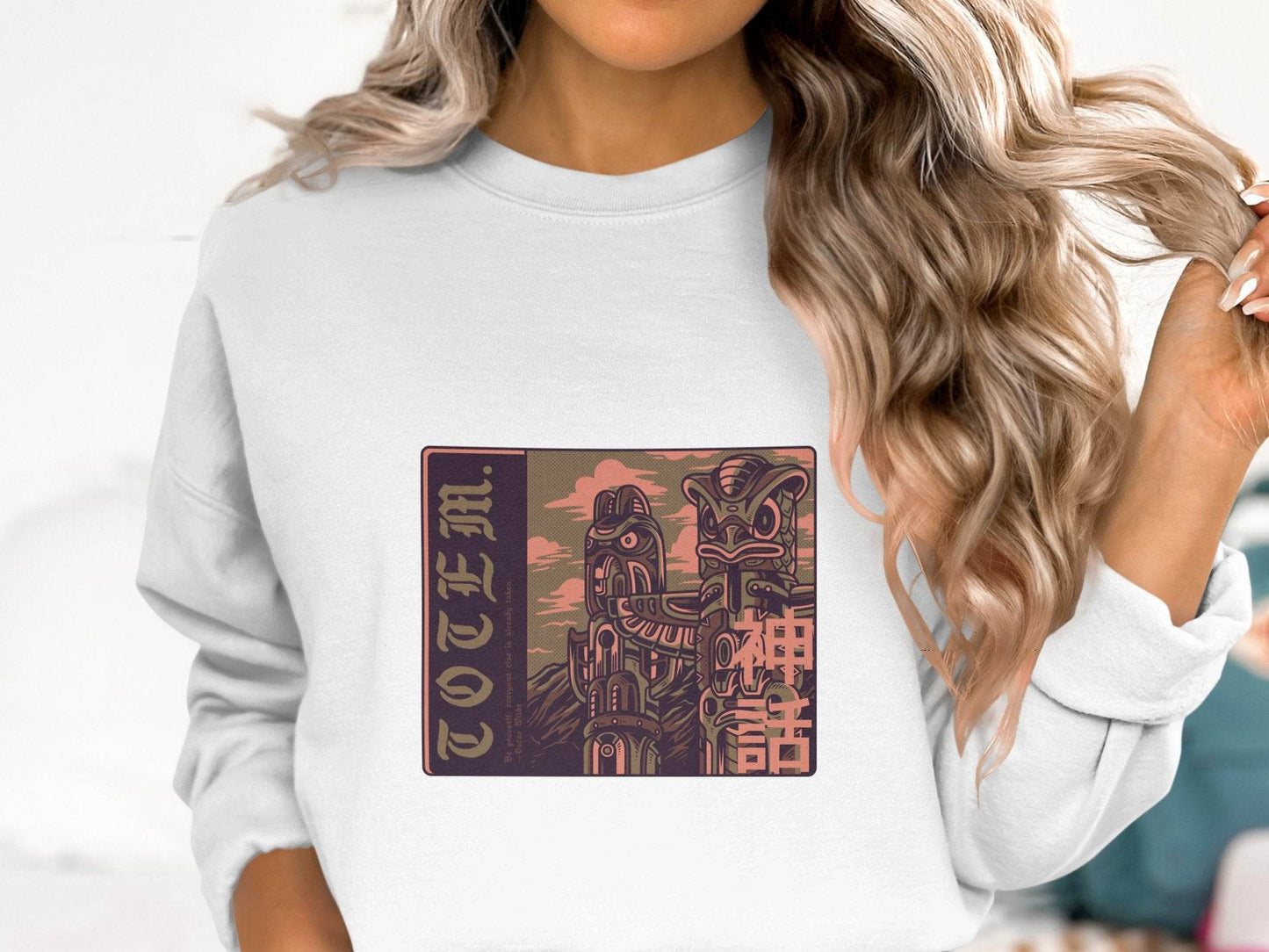 Be Yourself Japanese Totem Poles Graphic Design Sweater - Design & Vybe