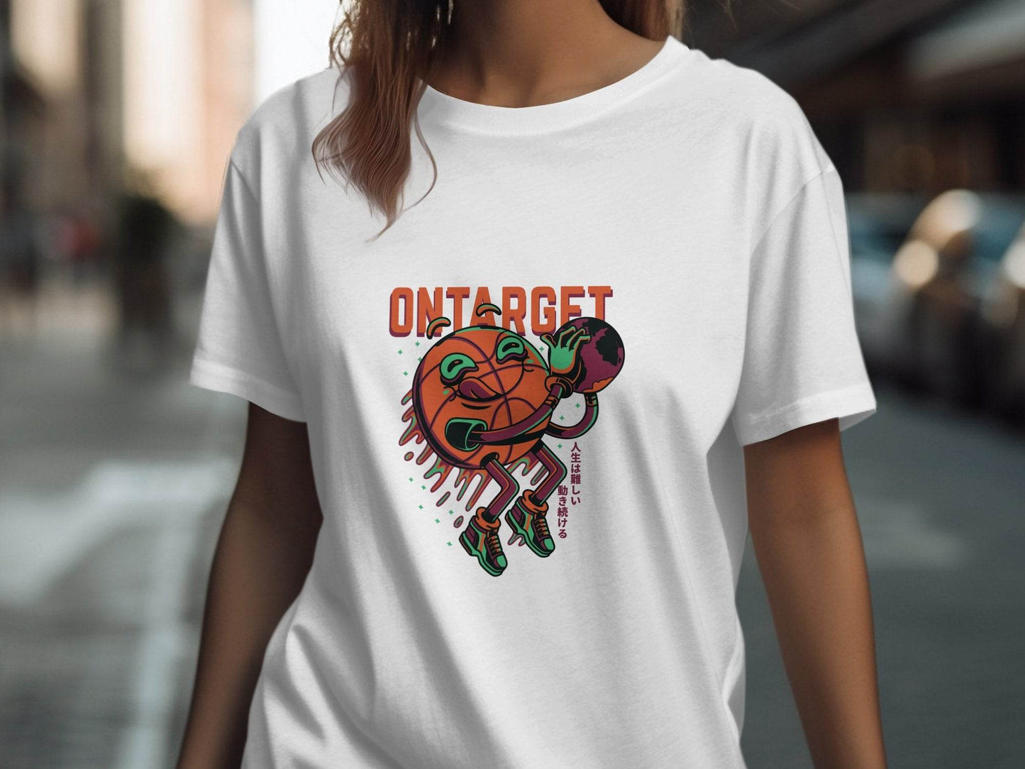 On Target Basketball Globe Design Premium Style T-Shirt - Design & Vybe