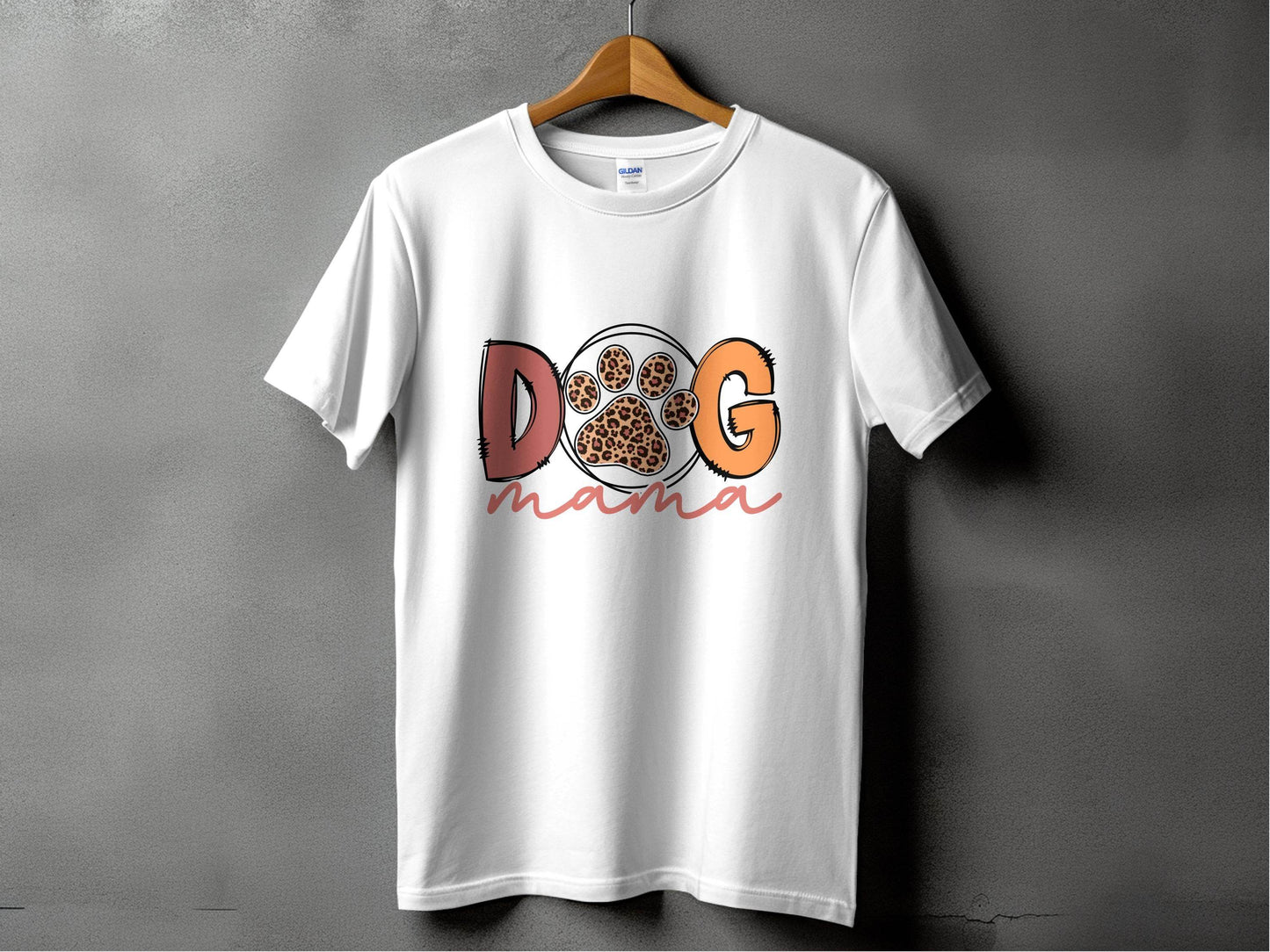 Dog Mama Paw With Leopard Print For Animal Lovers T-Shirt - Design & Vybe