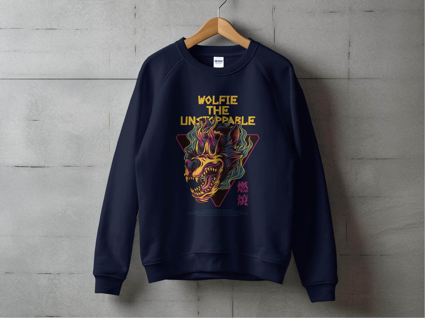 Wolfie The Unstoppable Graphic Design Cool Sweater - Design & Vybe