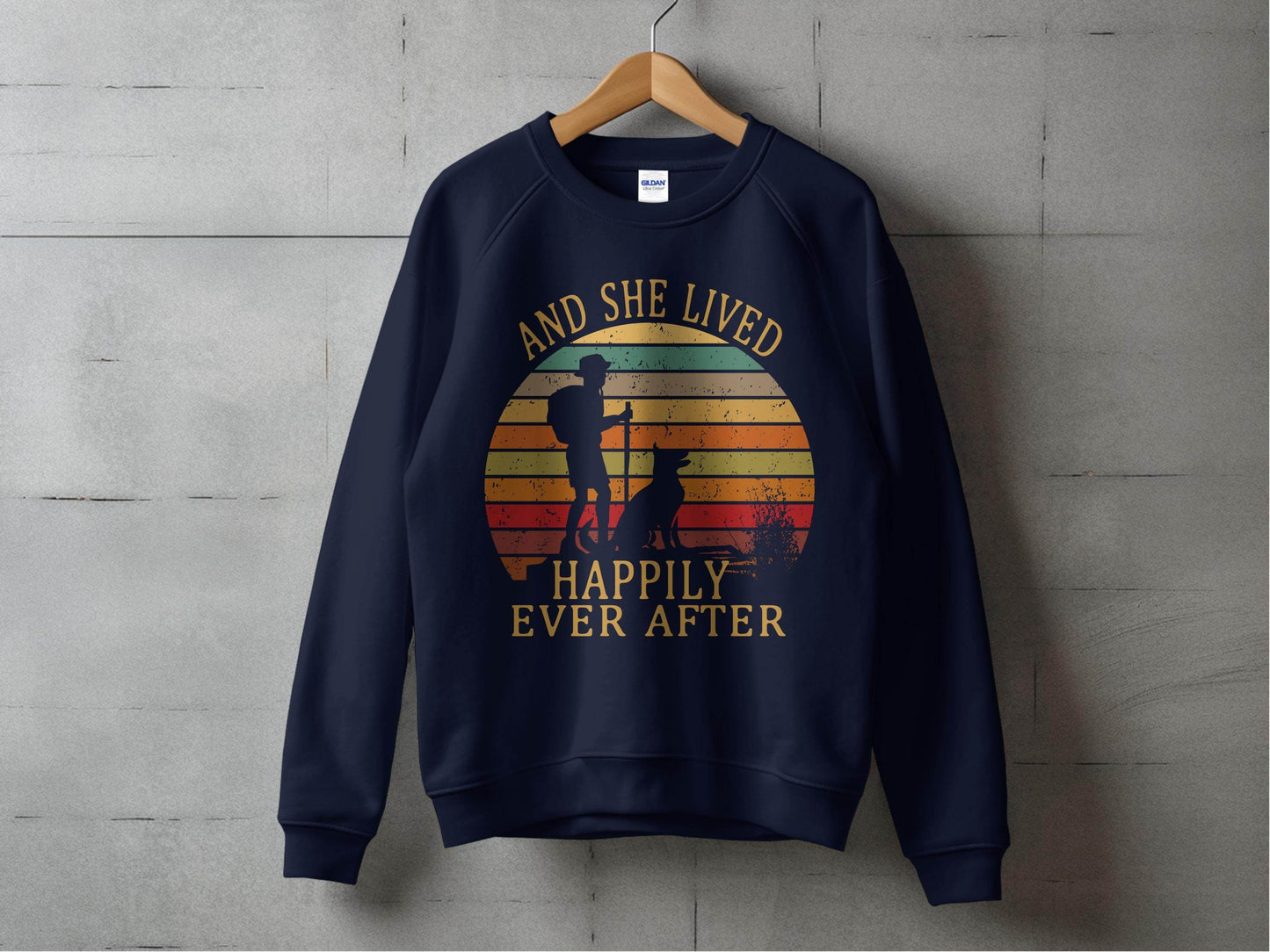 Hiking Dog And She Lived Happily Ever After Sweater - Design & Vybe