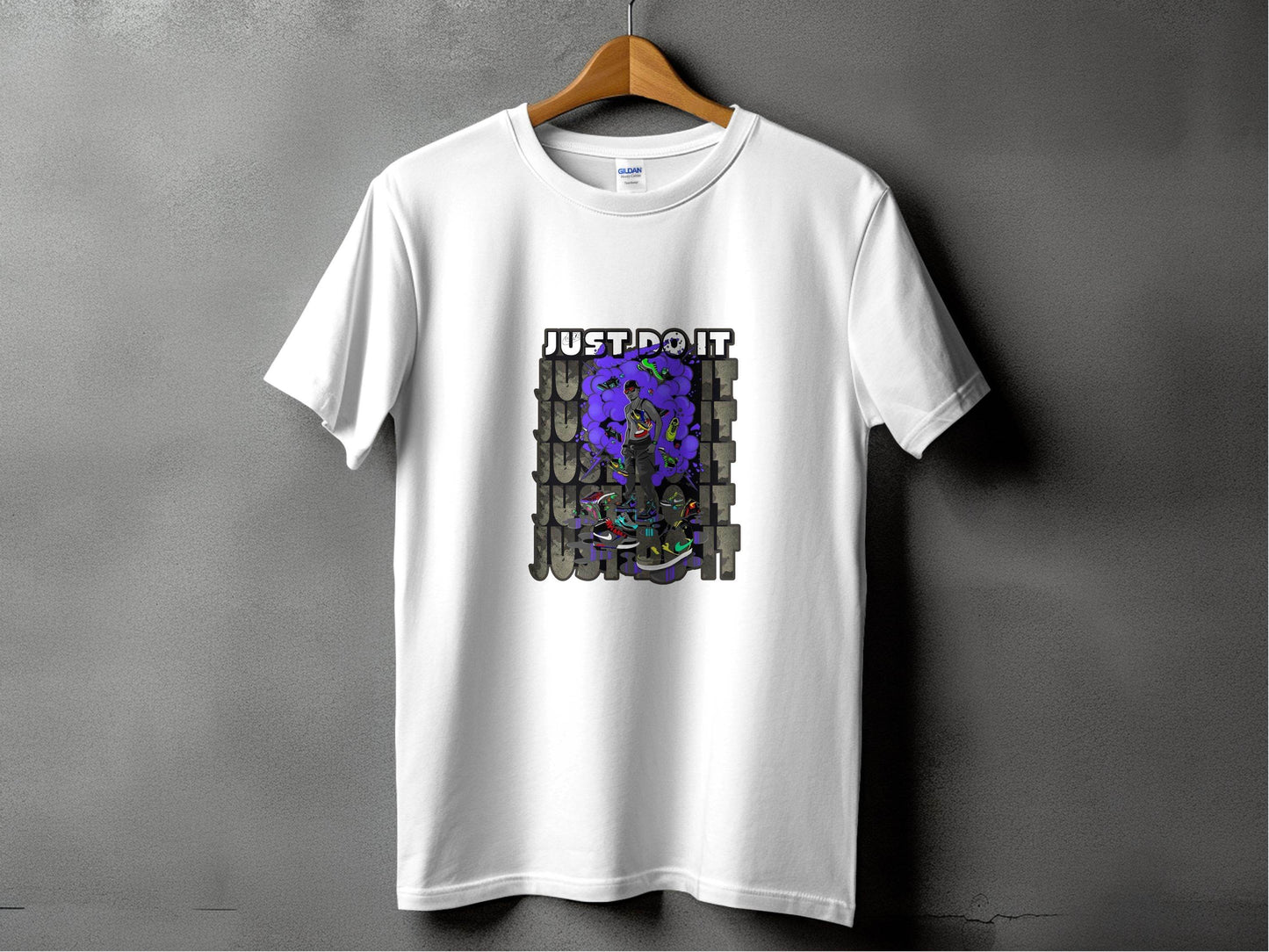 Just Do It Sneakers Art Illustration Graphic T-Shirt - Design & Vybe