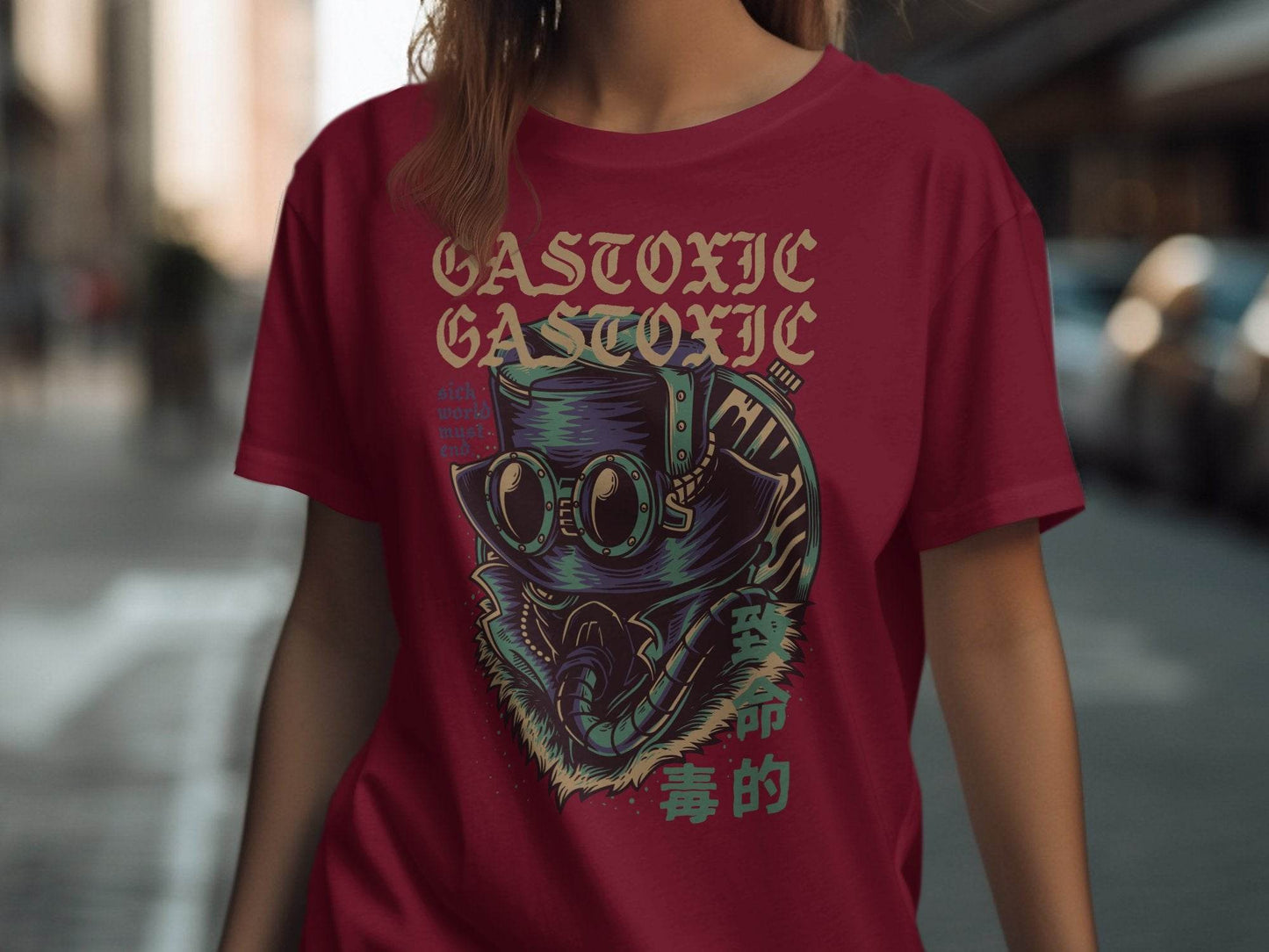Gastoxic Sick World Masked Character Graphic Design T-Shirt - Design & Vybe