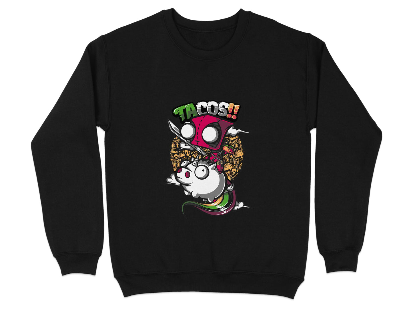 Funny Alien and Unicorn Eating Tacos Sweatshirt product