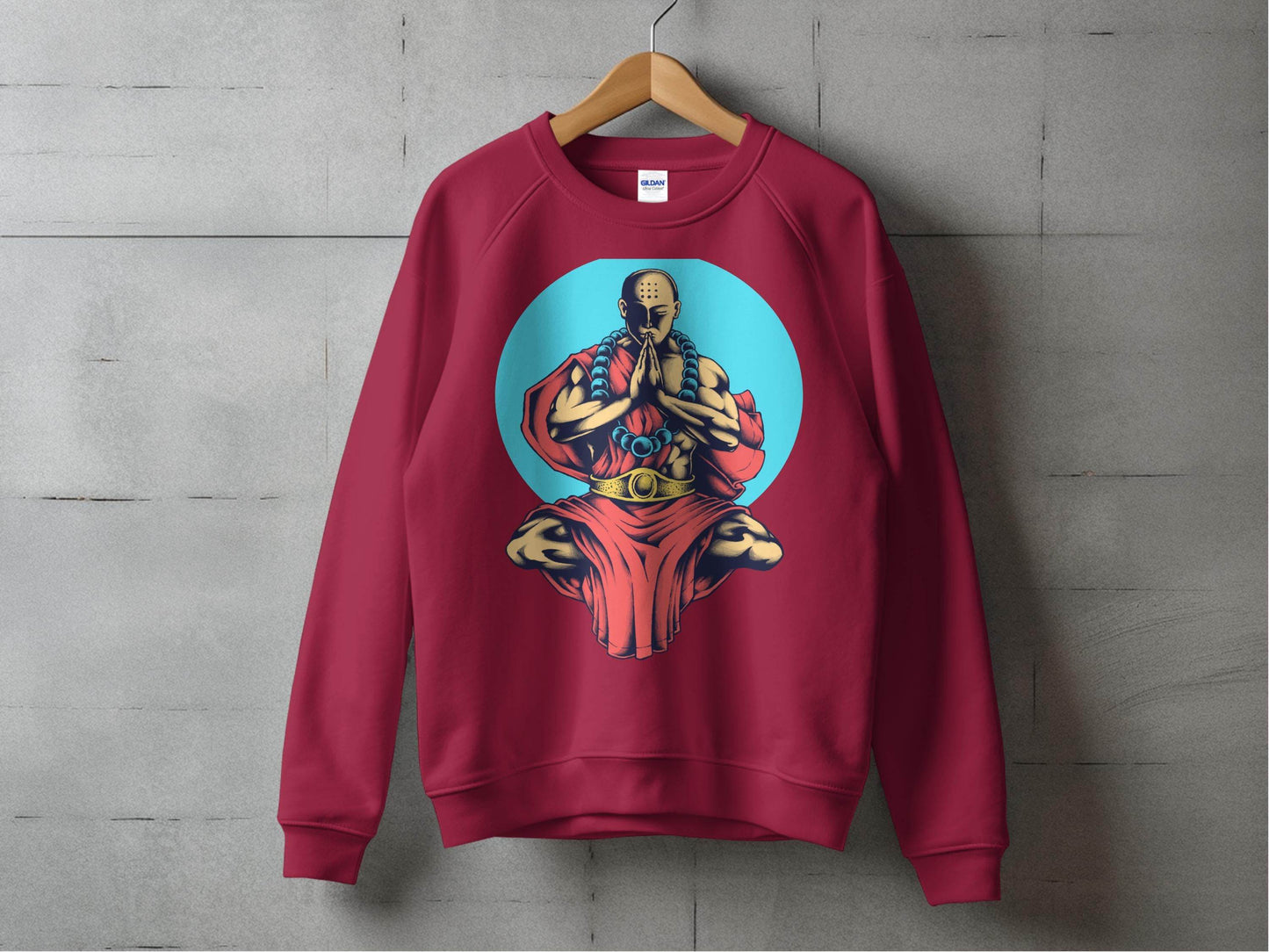 Inner Peace Meditating Monk Art Comfort Sweater - Design & Vybe