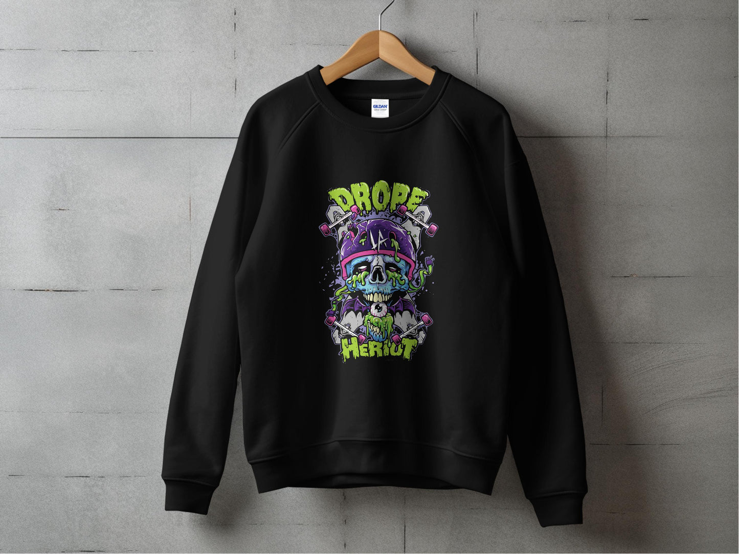 Drop Dead Hero Black Graphic Sweatshirt product type