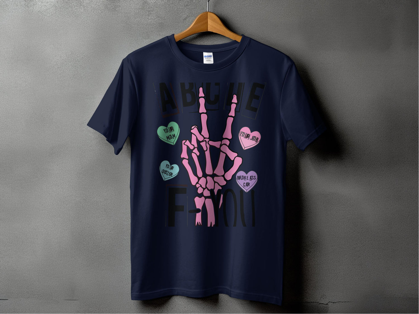 A Peace Sign Skeleton Design Graphic T-shirt product type