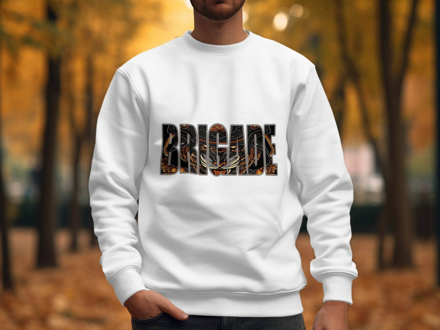 Brigade with Tiger Samurai Illustration Graphic Sweater - Design & Vybe