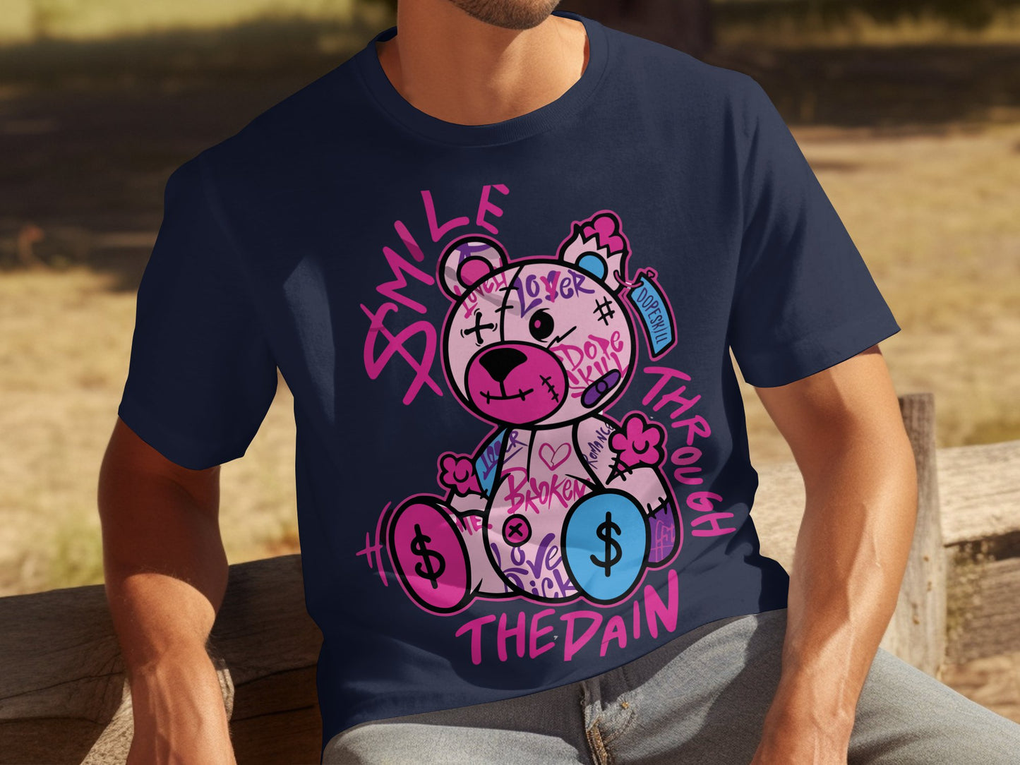 Smile Through The Pain Teddy Bear Graphic Tee product type