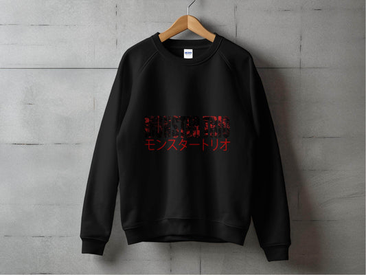 Monster Trio Japanese Text Design Fan Apparel Sweater - Design & Vybe