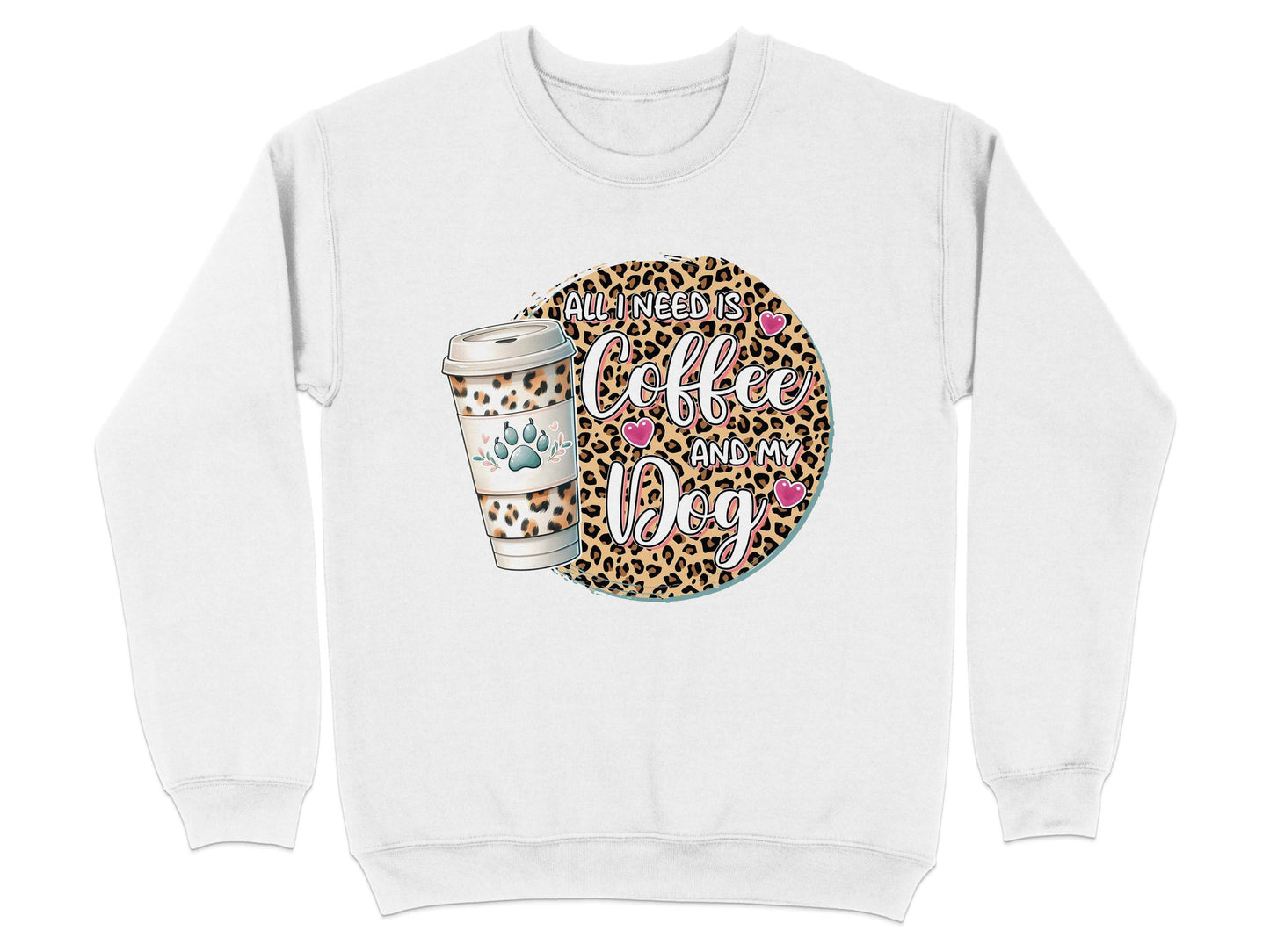 All I Need Is Coffee and My Dog Funny Quote Sweater - Design & Vybe