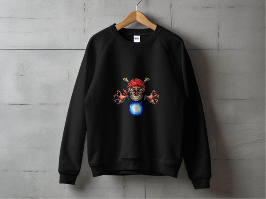Pirate Skull With Claws And Fire Graphic Art Sweater - Design & Vybe