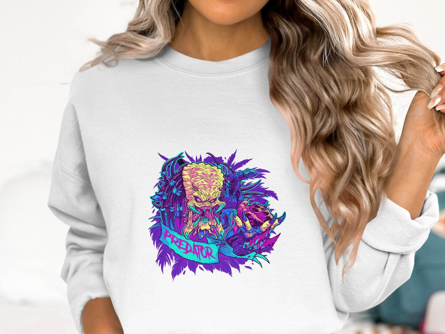 Predator Head With Leaves Awesome Graphic Design Sweater - Design & Vybe