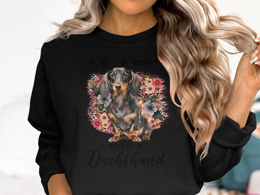 Life is Better with a Dachshund Cute Doggy Animal Sweater - Design & Vybe