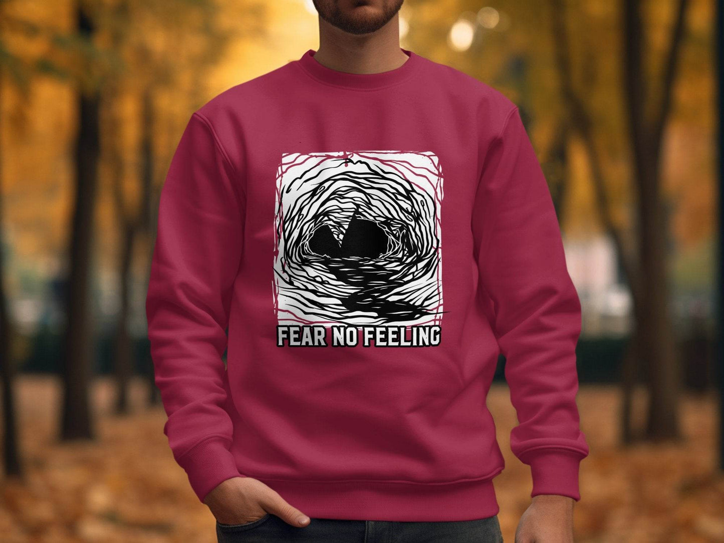 Fear No Feeling Artistic Graphic Sweater - Design & Vybe