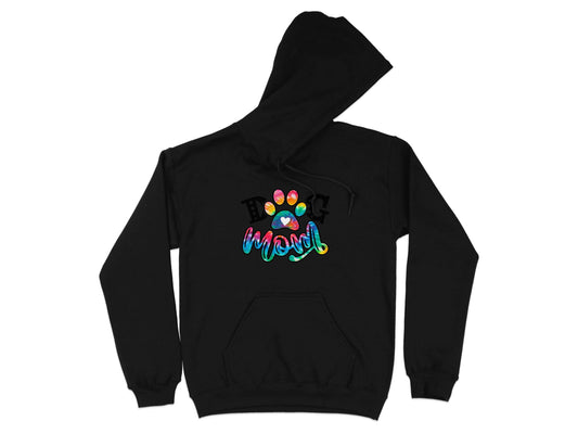 Dog Mom Paw Print Tie Dye Style Cute Graphic Design Hoodie - Design & Vybe