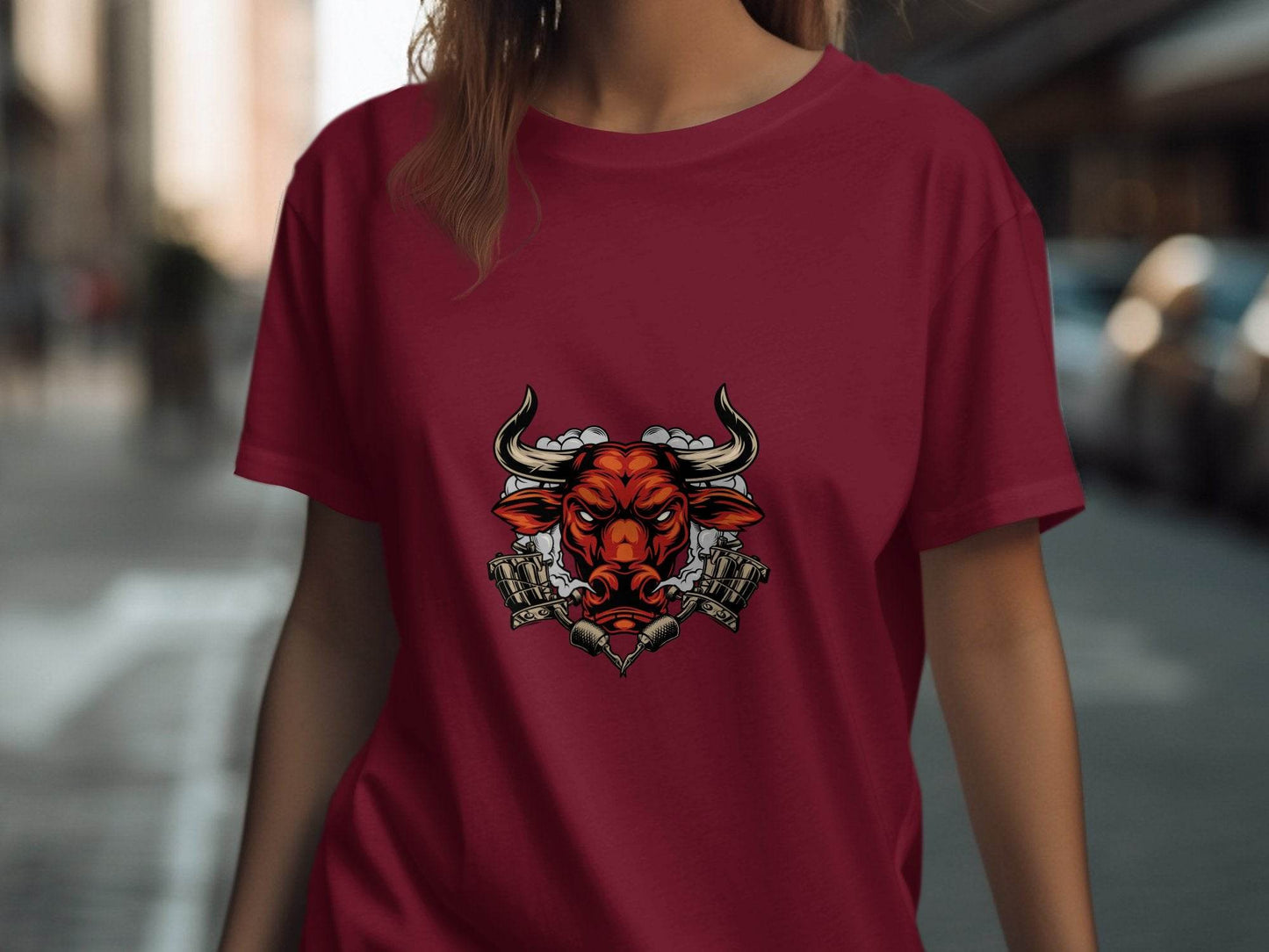 Tattooed Bull Power Design Cool Graphic Vector Art T-Shirt - Design & Vybe