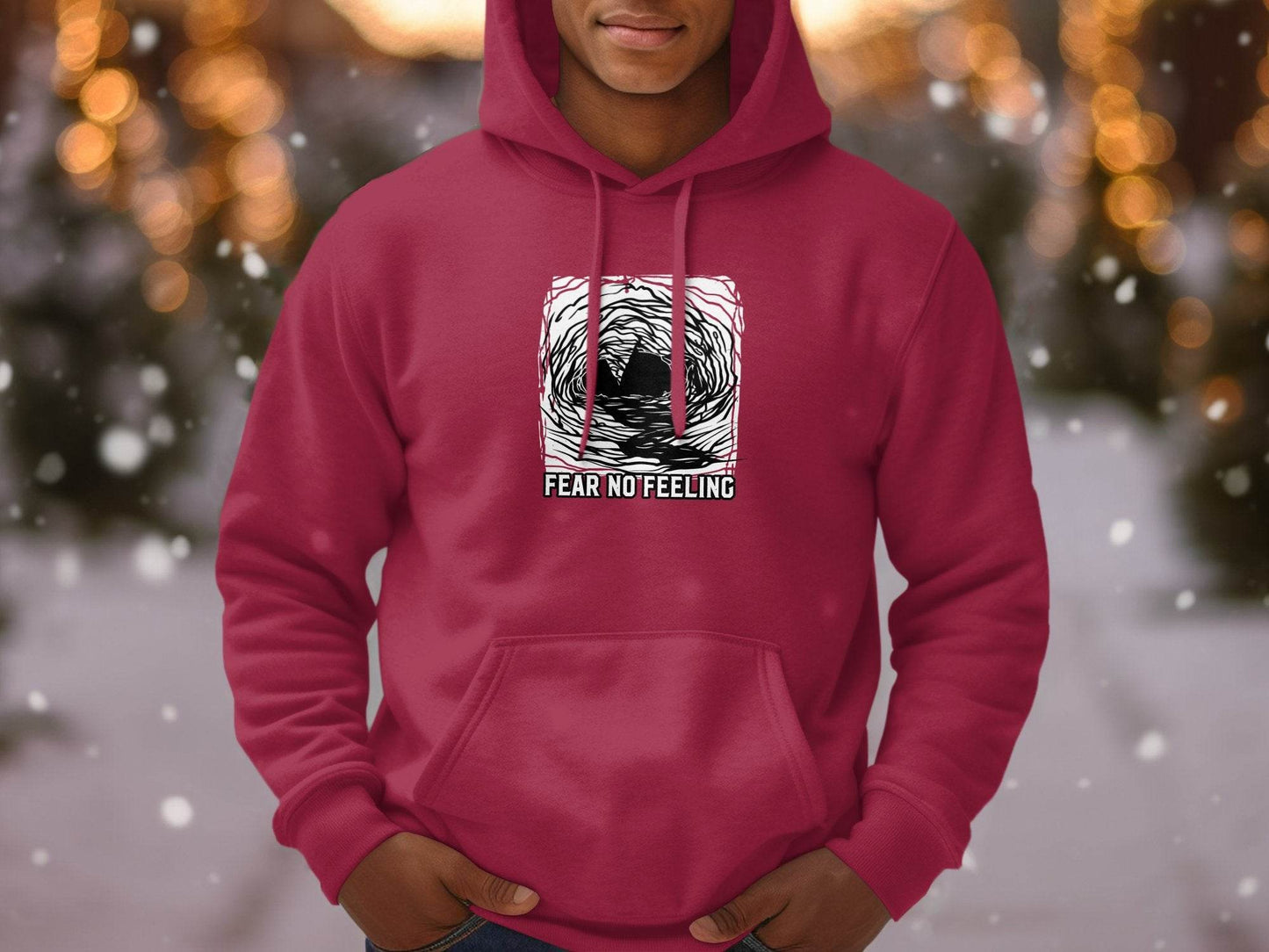 Fear No Feeling Artistic Graphic Hoodie - Design & Vybe