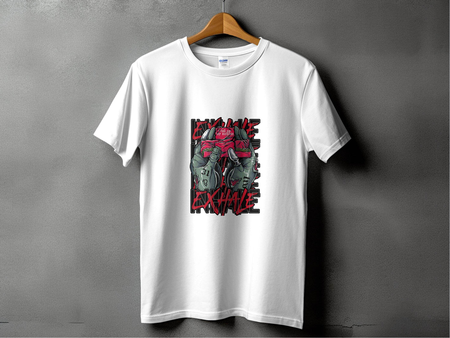 Inhale Exhale I Roll Up My Medicine Graphic Design T-Shirt - Design & Vybe