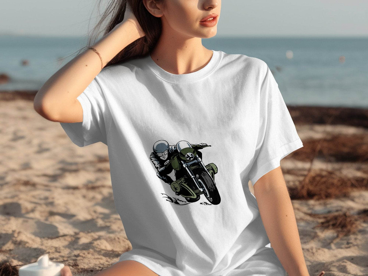 Vintage Motorcycle Rider Illustration Racing Style T-Shirt - Design & Vybe