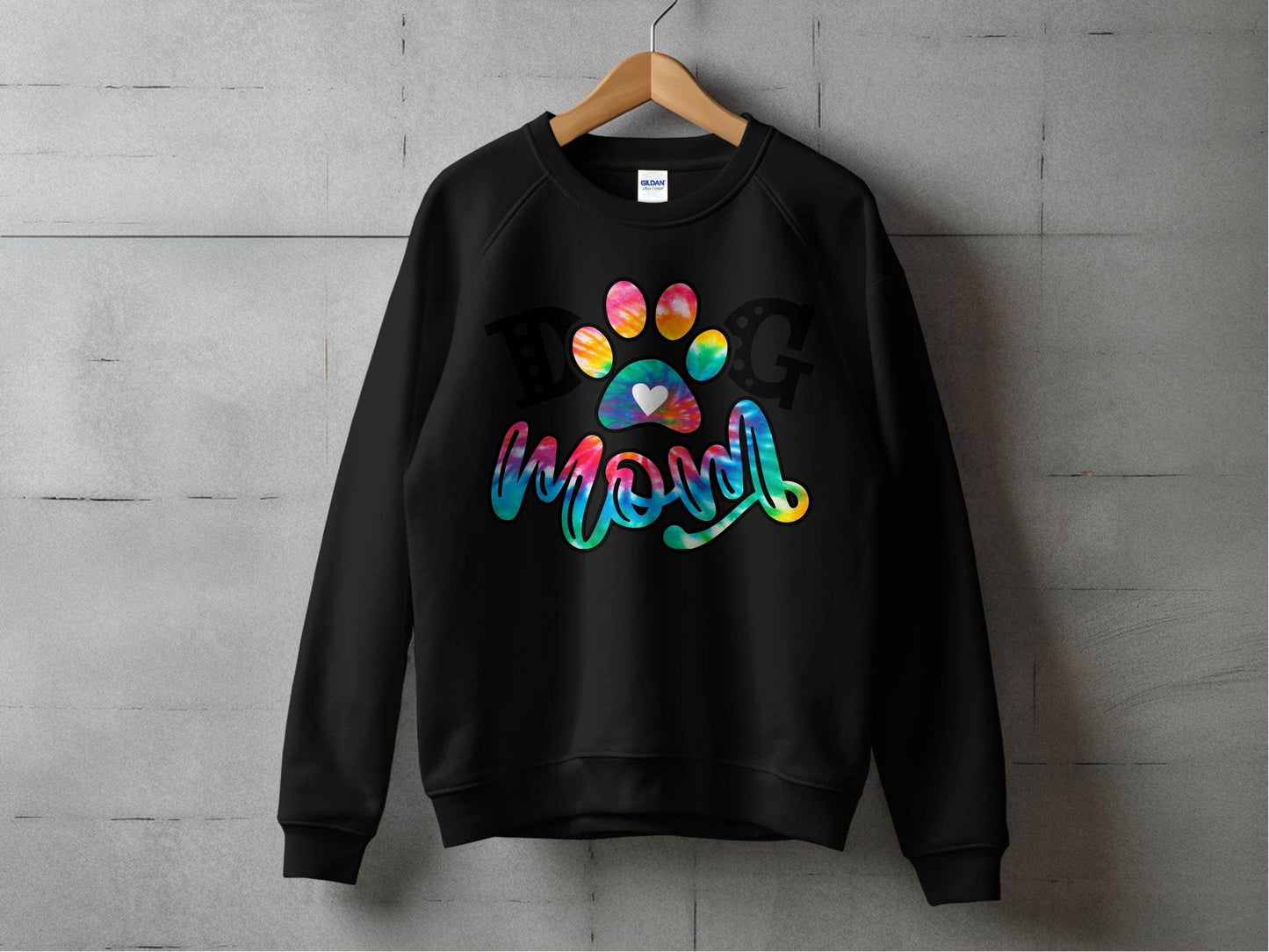 Dog Mom Paw Print Tie Dye Style Cute Graphic Design Sweater - Design & Vybe