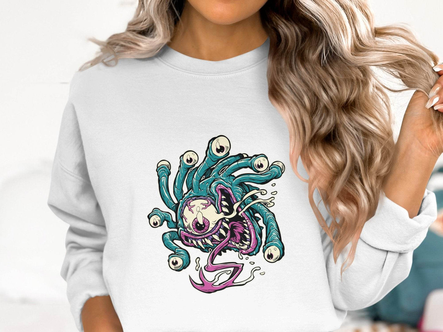 Eye Monster Colorful Fantasy Illustration Graphic Sweater - Design & Vybe