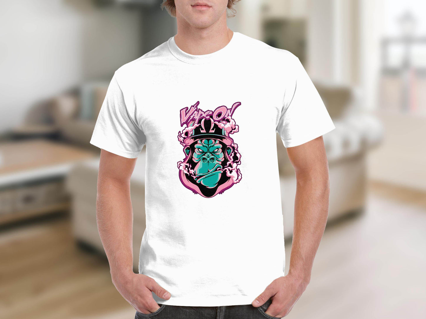 Vape On Gorilla with Premium Hat T-Shirt - Design & Vybe