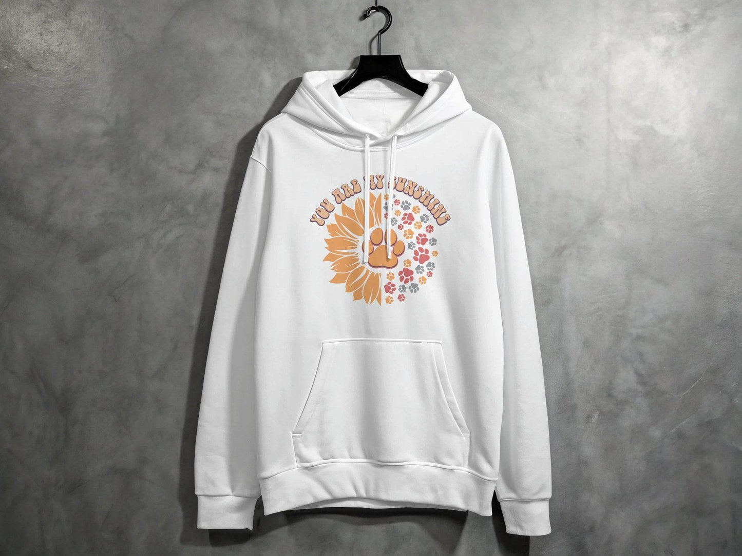 You Are My Sunshine Sunflower Paw Pattern Graphic Hoodie - Design & Vybe