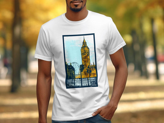 Iconic Big Ben and London Eye Graphic T-Shirt - Design & Vybe