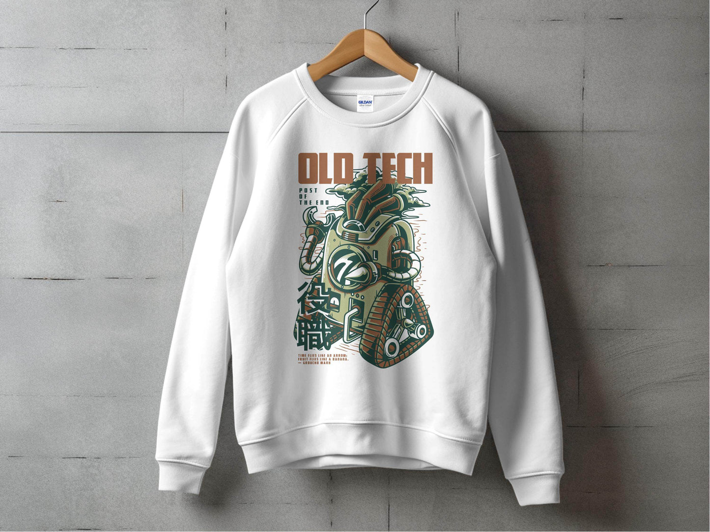 Old Tech Post End Cool Robot Design Graphic Sweater - Design & Vybe