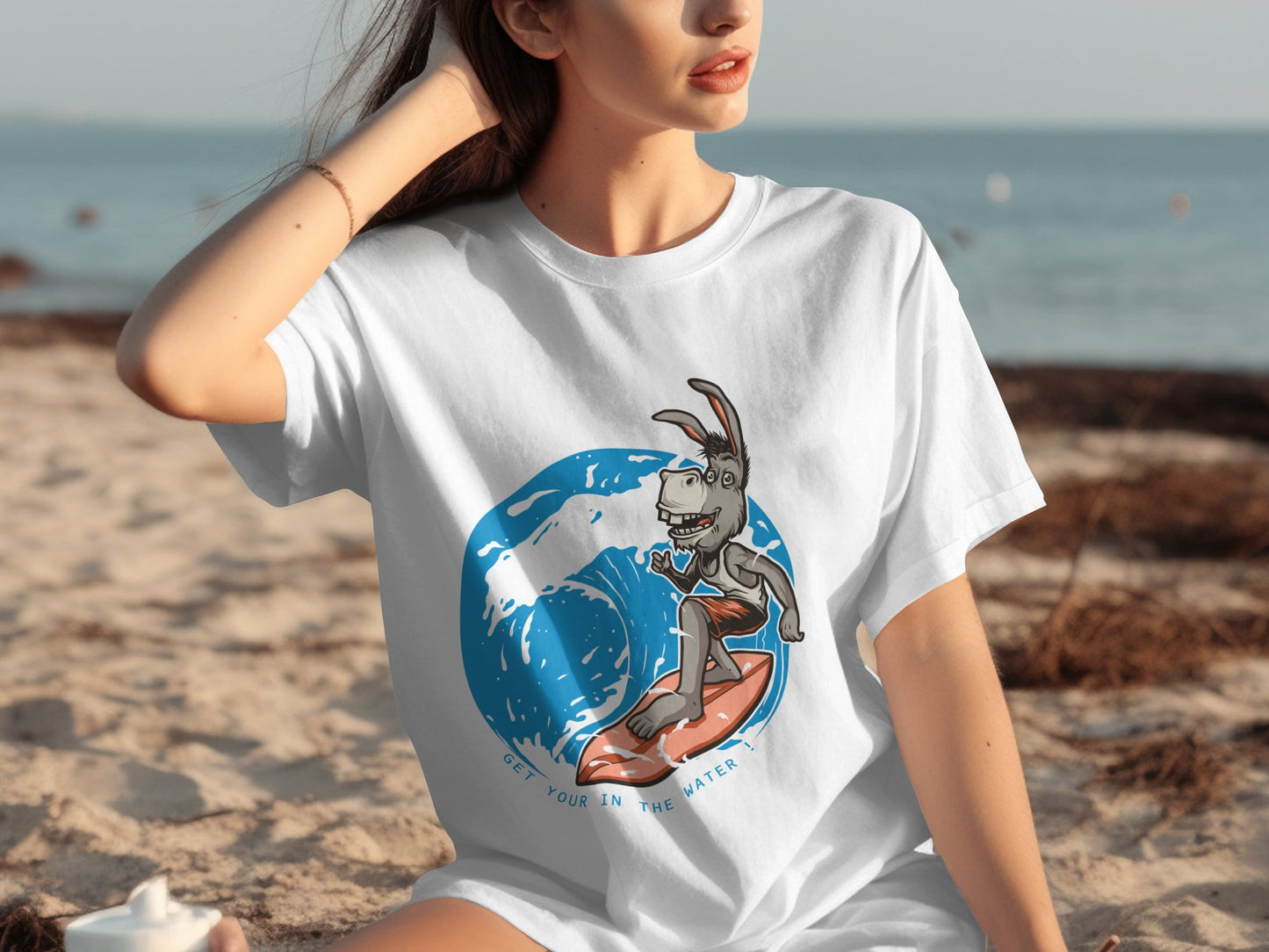 Catch the Wave Surfing Donkey Graphic T-Shirt product