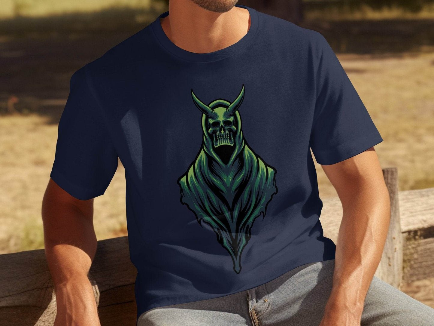Gothic Hooded Skull Artwork Graphic T-Shirt - Design & Vybe