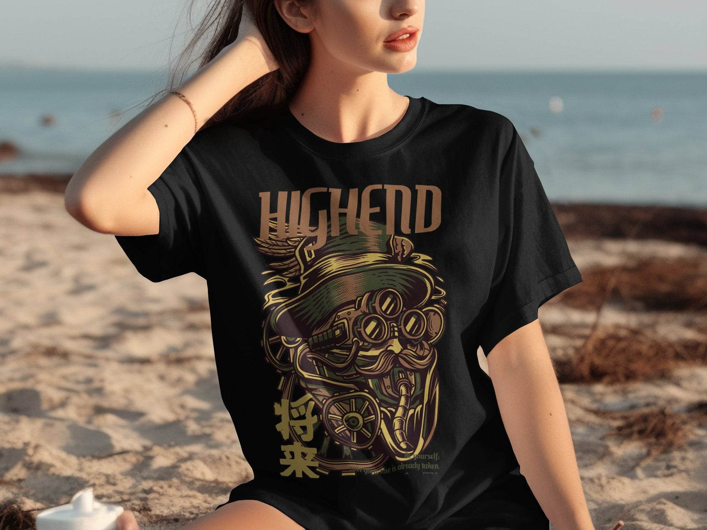 Highend Steampunk Character Illustration Print T-Shirt - Design & Vybe