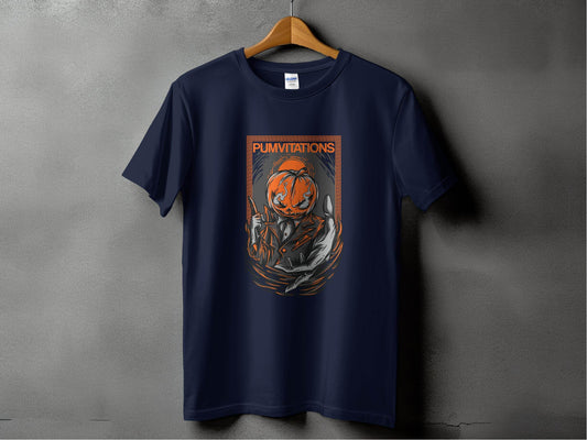 Pumvitations Design for Halloween Pumpkin Man T-Shirt - Design & Vybe