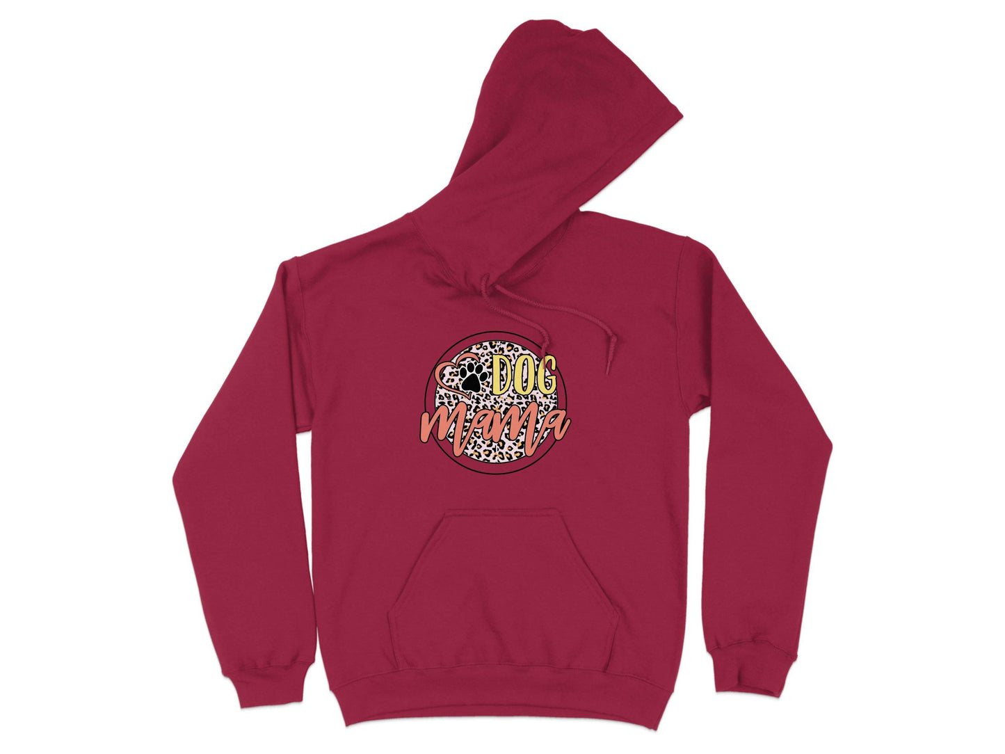 Dog Mama Paw Print On Leopard Print Background Hoodie - Design & Vybe