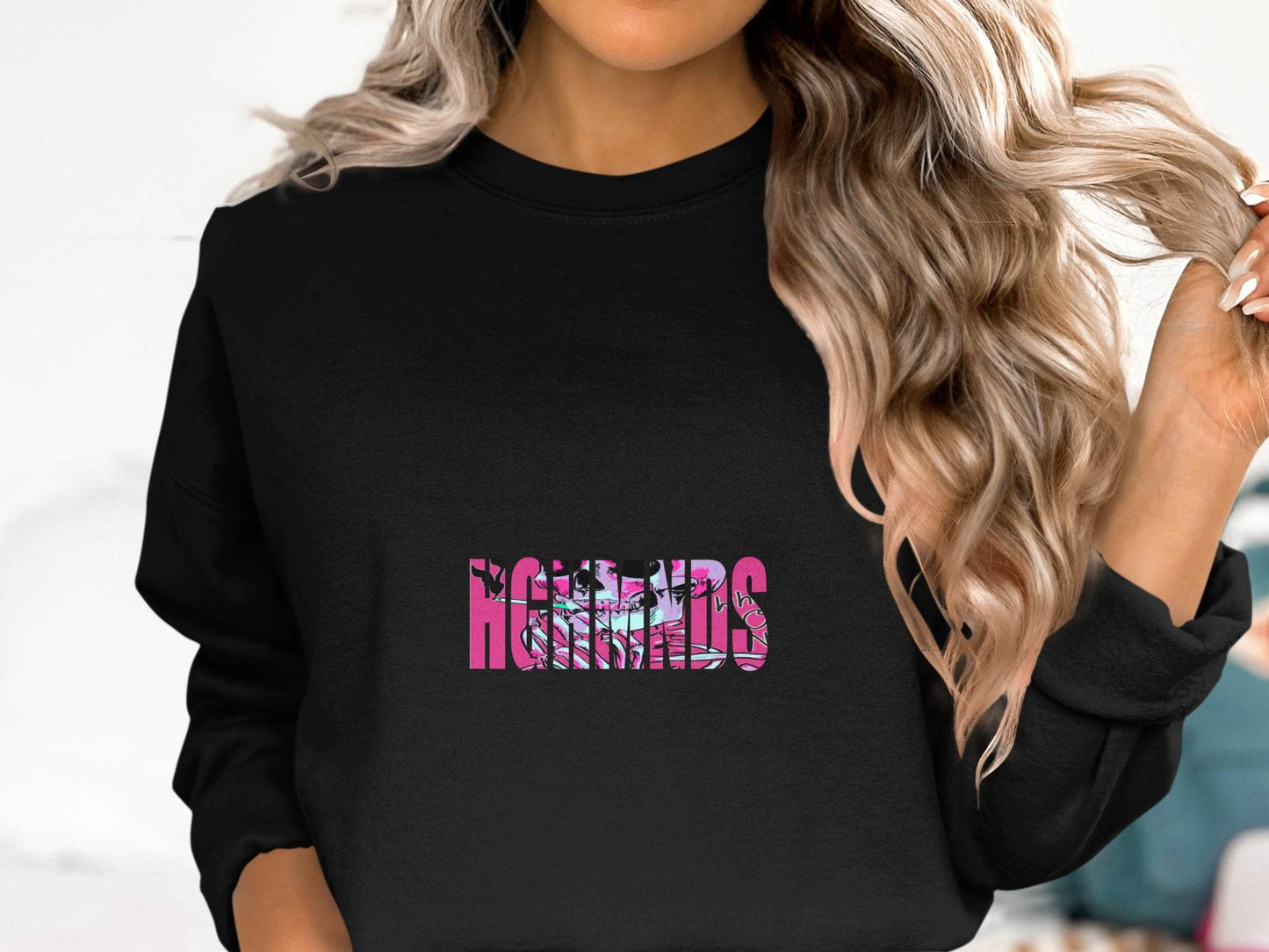 Pink Hounds Graphic Skeleton Print Sweater - Design & Vybe