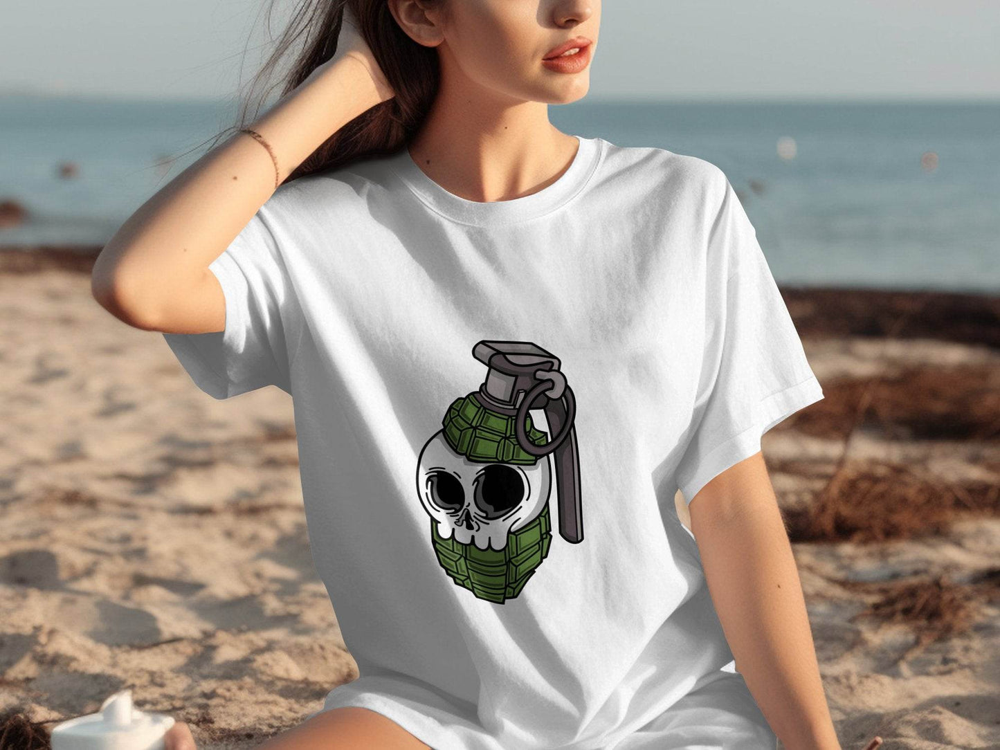 Skull Grenade Graphic Design Funny Unique Style T-Shirt - Design & Vybe