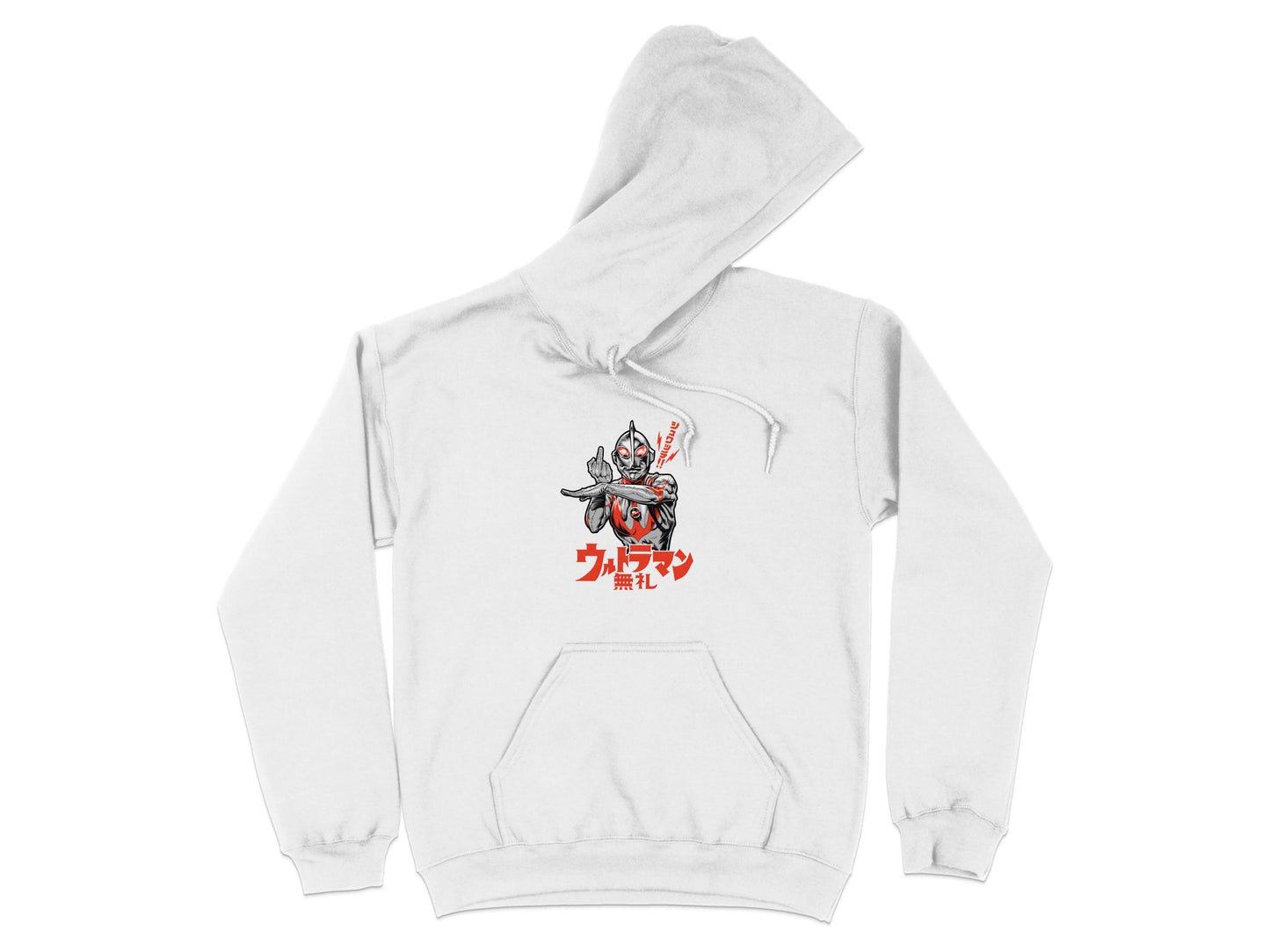 Ultraman Printed White Long Sleeve Hoodie product