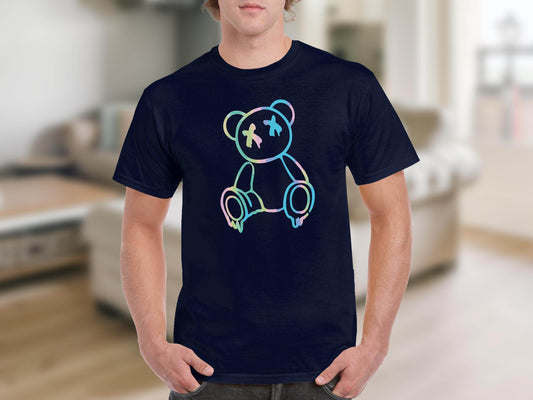 Colorful Abstract Bear Dead Eyes Graphic Design T-shirt - Design & Vybe
